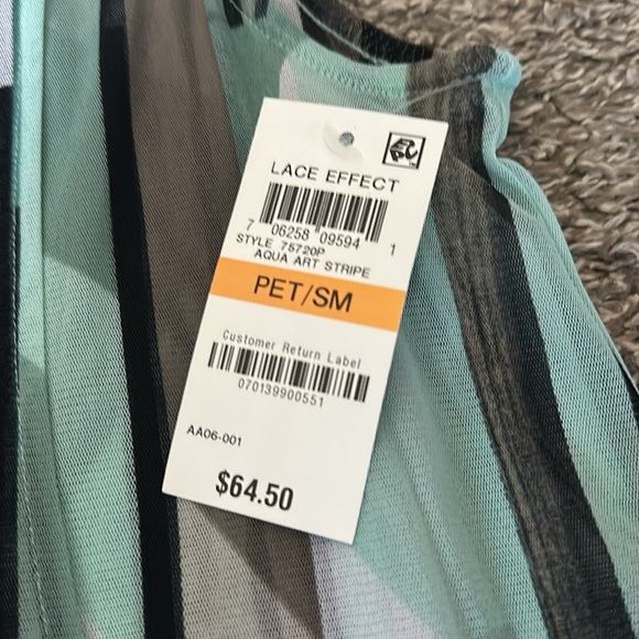 Aqua Art Strip Alfani Shirt. Size PS. - Picture 2 of 3